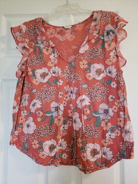 Lucky Brand Butterfly Sleeveless Blouse